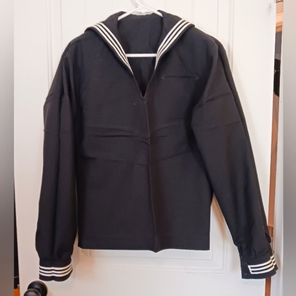 Vintage Navy Man's Jumper Blue Dress Top - Picture 1 of 9